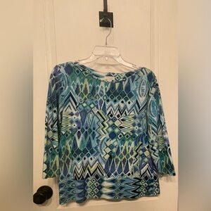 Chico's Multicolor Geometric Long Sleeve Top
